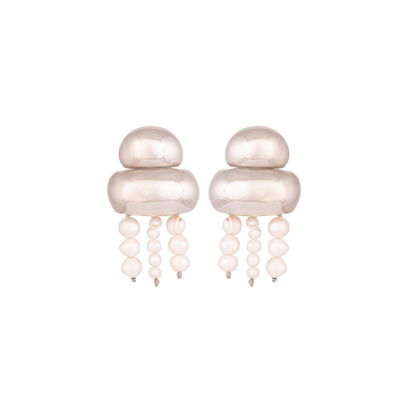 ARETE NAREA PLATEADO PERLA